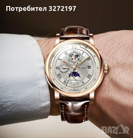 TEVISE - 2023 Автоматичен,механичен ръчен часовник,функция ден и нощ,водоустойчив, снимка 2 - Мъжки - 41290839