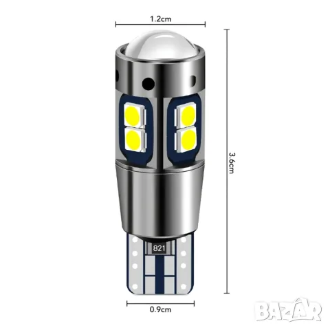 LED крушки T10 W5W бели 24V 2 броя, снимка 4 - Аксесоари и консумативи - 55864851