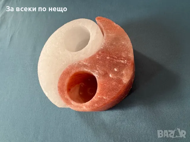 Свещник Ин-Ян от хималайска сол, снимка 6 - Декорация за дома - 48753214