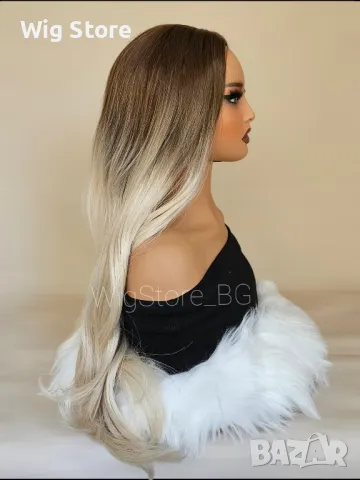 Руса омбре перука без бретон, снимка 5 - Аксесоари за коса - 47721467