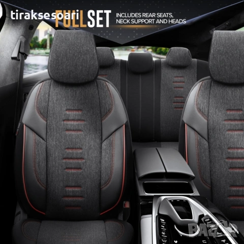 Луксозна тапицерия OTOM THRONE черна с червен шев, снимка 3 - Аксесоари и консумативи - 53058127