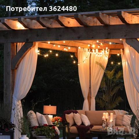 Градински лед лампички със захранване от Ел. мрежа 3703, снимка 8 - Соларни лампи - 52667307