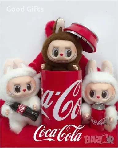 Labubu Coca Cola плюшена играчка Лабубу 17см, снимка 3 - Плюшени играчки - 49900491