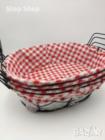 Метален поднос панер с текстил, снимка 3 - Декорация за дома - 41481024