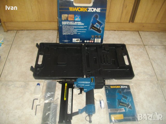 15-50мм-Нов Австрийски Пневматичен Такер-Комбиниран-Пълен Комплект-WORKZONE SF 5040E, снимка 4 - Други инструменти - 40106442