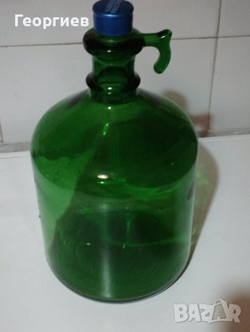 Стара дамаджана цветно дебело стъкло -3 литра