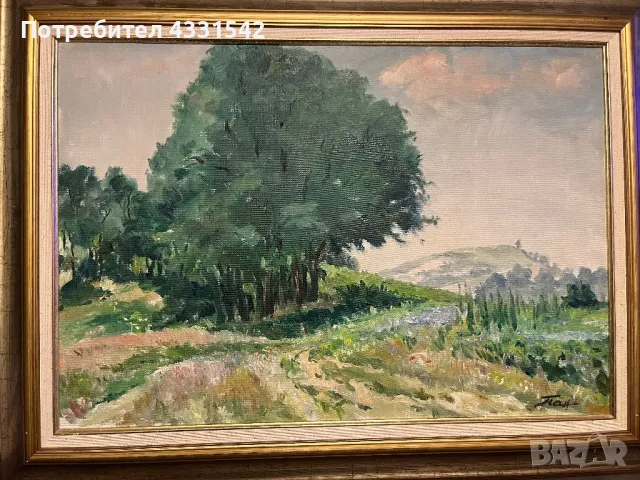 проф. Панайот Панайотов /1909-1986/- Класически пейзаж, снимка 6 - Картини - 48370708