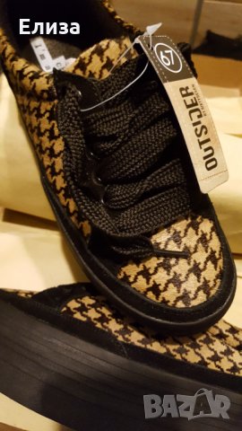 сникърски на платфома от естествена кожа/велур пепит Sixty Seven outsider