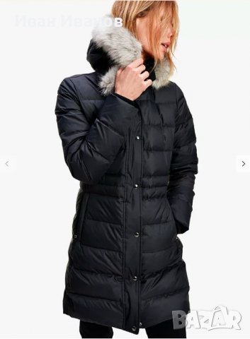 дълго пухено яке Tommy Hilfiger Tyra Down Coat, Black  размер М-Л, снимка 2 - Якета - 38752032