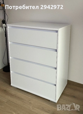 Бял скрин с четири чекмеджета, снимка 2 - Скринове - 53514414