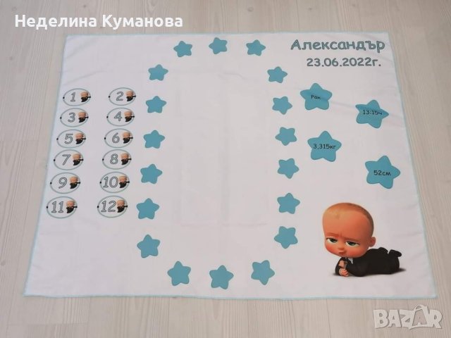 ✨️ Платно за отбелязване на месеци на бебе, снимка 2 - Други - 41925719
