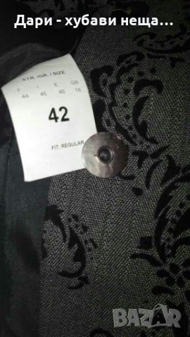 Елегантно сако в сиво, с велур🍀❤L❤🍀арт.4051, снимка 3 - Сака - 35733923