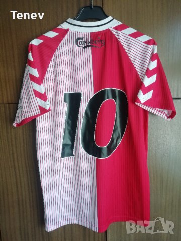 Denmark 1986 #10 Preben Elkjaer Hummel оригинална футболна тениска фланелка Дания размер L, снимка 1 - Тениски - 41888230