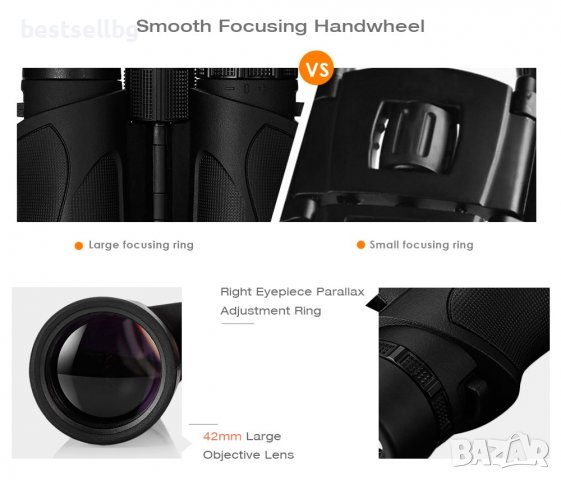 Мощен качествен бинокъл за далечно виждане Beileshi 10X42 за лов птици, снимка 10 - Екипировка - 39938134