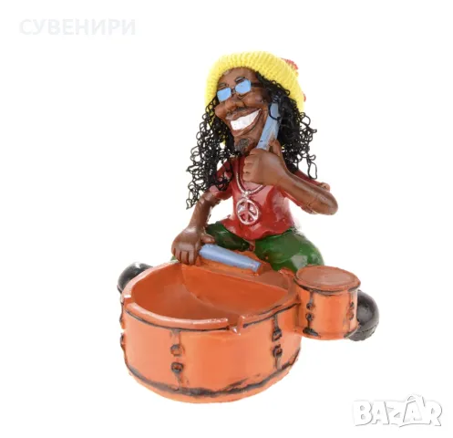 Пепелник във формата на ударен унструмент и седнал мъж, снимка 3 - Други - 47555640