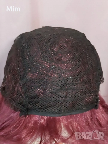 55 см Къдрева перука в черно и медено червено , снимка 8 - Аксесоари за коса - 53311486