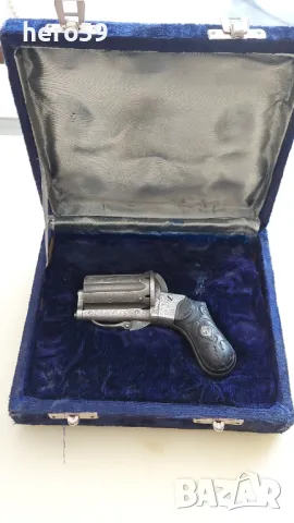 Много рядък пищов-1860 г.размер 11 см(mini pepperbox)-реолвер, сабя, ятаган Продаден, снимка 1
