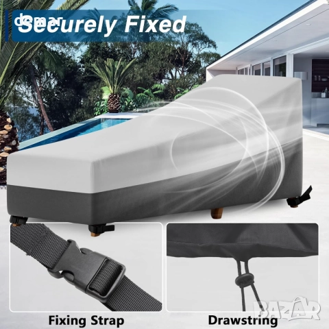 EVRBUL 2 бр. 213Д x 81Ш x 81В см здрави 420D водоустойчиви калъфи за шезлонги, снимка 6 - Градински мебели, декорация  - 51931697