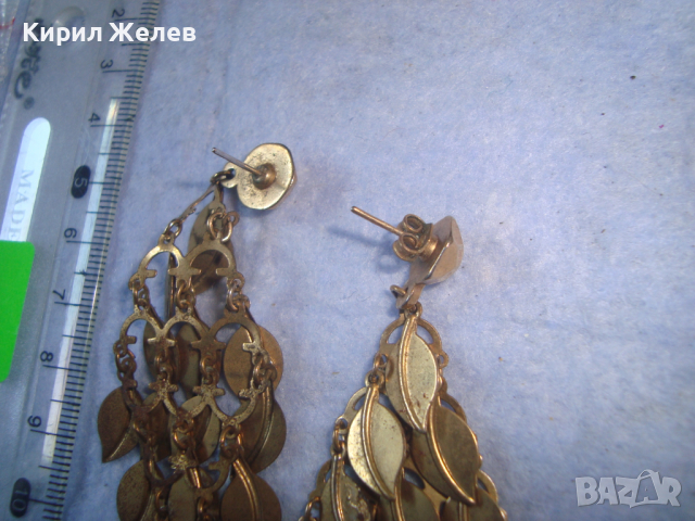 ЗЛАТИСТИ ВИНТИДЖ ОБЕЦИ - ЛИСТЕНЦА 8809, снимка 2 - Обеци - 36519245