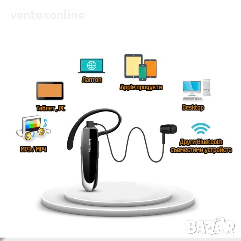 Безжична Bluetooth 5.0 Handsfree блутут слушалка за телефон 24 часа, снимка 2 - Слушалки, hands-free - 41045547