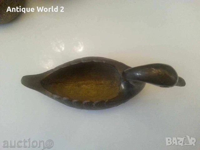 Стара Масивна Бронзова Статуетка Птица, снимка 3 - Антикварни и старинни предмети - 53569270