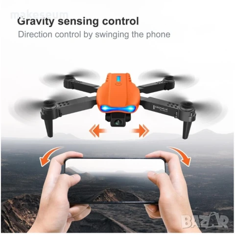 Сгъваем Дрон Е99 PRO HD Камера PRO 2 камери Drone Дистанционно Управление Професионална, снимка 6 - Електрически играчки - 51299920