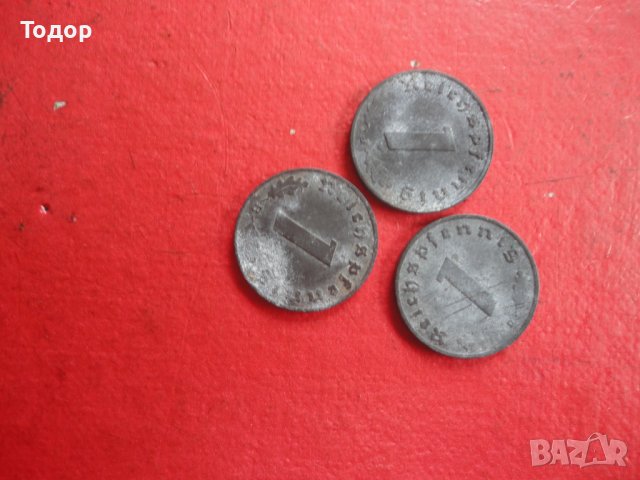 1 Рейх пфенинг 3 райх  лот стара монета, снимка 2 - Нумизматика и бонистика - 41226036