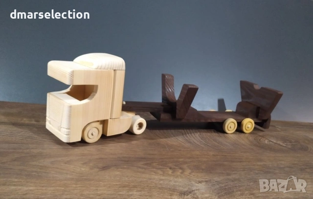Декоративен дървен камион с ремарке - поставка за бутилка DMAR 319M3, снимка 3 - Колекции - 53294682