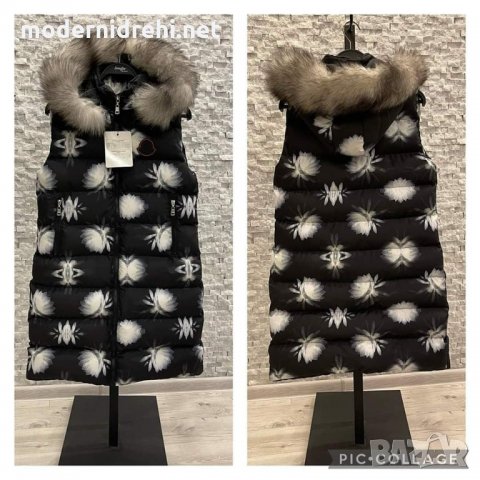 Дамски елек с лисица Moncler код 47, снимка 1 - Елеци - 35710156