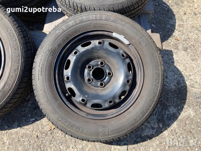 14 цола джанти 5х100 Skoda Fabia 5J et35 гуми 165/70/14 Симпетит 6,8мм, снимка 2 - Гуми и джанти - 41781458