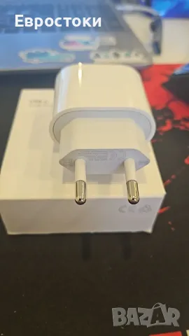20W USB-C Power Adapter, от контакт към USB Type C (ж), бяло, снимка 4 - Оригинални зарядни - 49514530