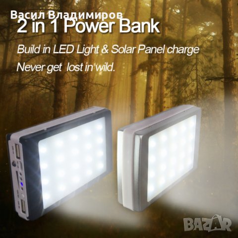 PowerBank - 20 led- SOLAR, снимка 3 - Външни батерии - 41248904