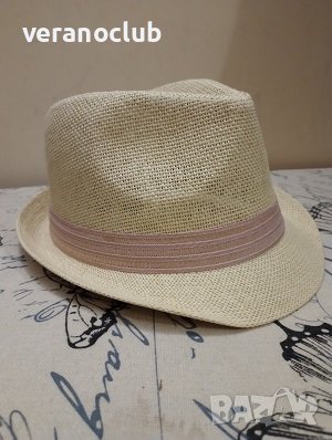 Бежово бомбе Красива лента 54 см, снимка 2 - Шапки - 41562037