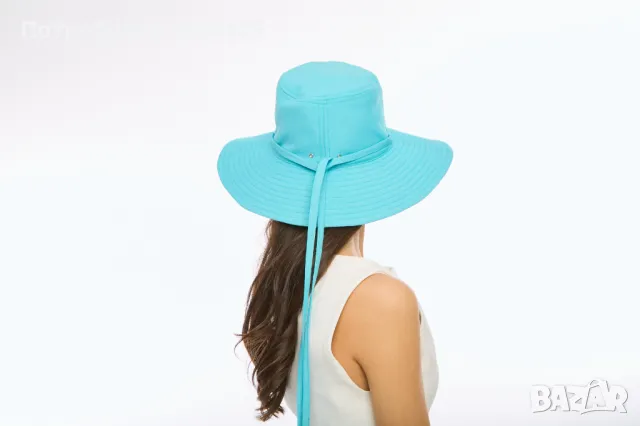 Лятна Дамска Шапка Justine - Тюркоаз, снимка 3 - Шапки - 49478781