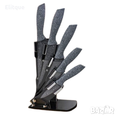 Комплект Bohmann, 5броя, Мраморно покритие, Акрилна поставка, Червен, снимка 5 - Други - 52819889