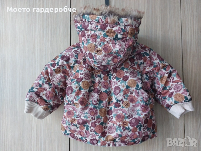 Бебешко зимно преходно яке с качулка на H&M Размер 74 (4-6 месеца), снимка 3 - Детски якета и елеци - 53709144