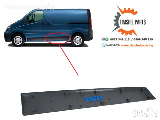 Лайстна Лява Странична за Renault Trafic II, Opel Vivaro, Nissan 2001-2013, снимка 1 - Аксесоари и консумативи - 39710624