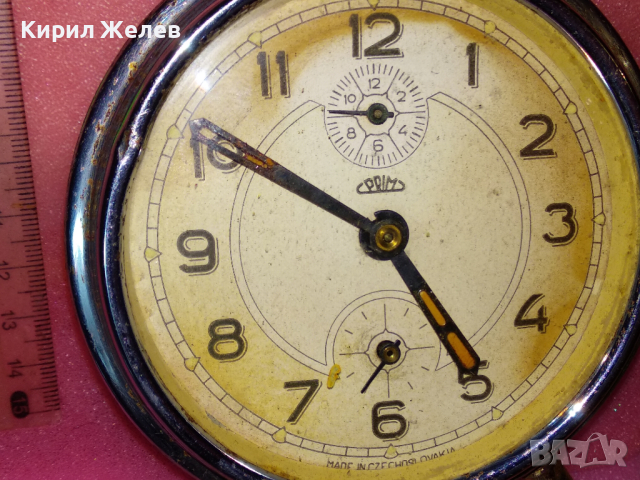 PRIM MADE IN CZECHOSLOVAKIA Стар МЕХАНИЧЕН КОЛЕКЦИОНЕРСКИ ЧЕХОСЛОВАШКИ БУДИЛНИК - ПРИМ 43685, снимка 16 - Антикварни и старинни предмети - 44549179