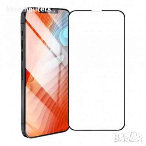 Стъклен протектор за дисплей MBX 9D Full Glue Flat, За iPhone 14 (6.1), Черен