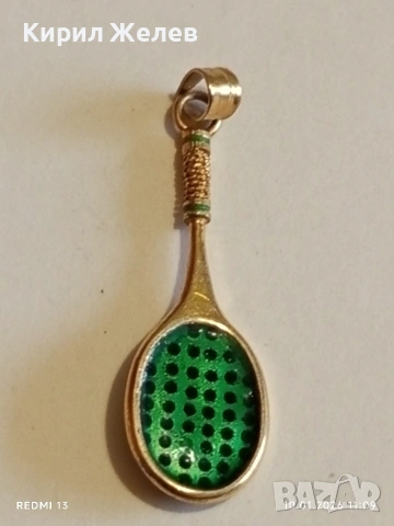 Сребърен медальон във формата на Тенис ракета с Перла красив подарък за спортисти 22057, снимка 9 - Колиета, медальони, синджири - 53051791