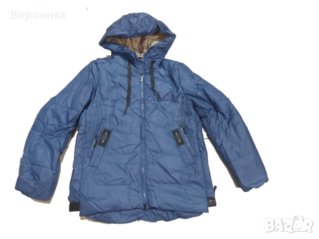 Големи размери яке - синьо, снимка 2 - Якета - 53802366