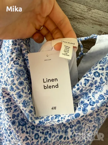 Рокля H&M От лен и памук, снимка 6 - Рокли - 56011940