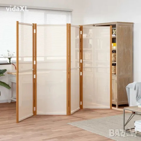 vidaXL Параван за стая, 4 панела, кремавобял, 280x180 cм, снимка 2 - Паравани - 56146859