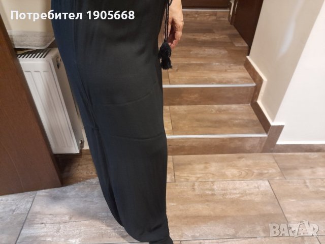 Стилна, черна дамска рокля № М-Л, снимка 5 - Рокли - 41184962