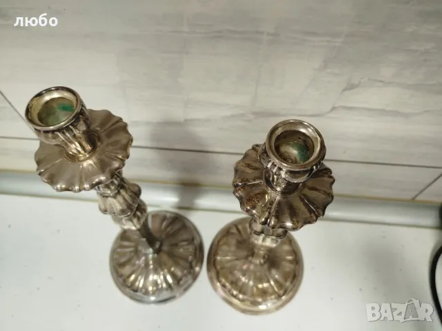 Сребърни Свещници 0,925--405 Грама , снимка 5 - Антикварни и старинни предмети - 48425032