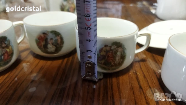 старинен порцелан Чехословакия чашки за кафе трите грации, снимка 12 - Антикварни и старинни предмети - 50587749
