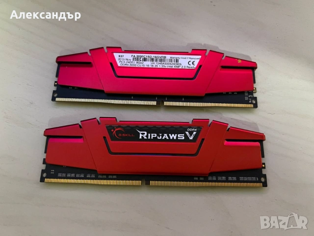 RAM памет G.SKILL Ripjaws V 16GB(2x8GB) DDR4 3000MHz CL15, снимка 3 - RAM памет - 53006613