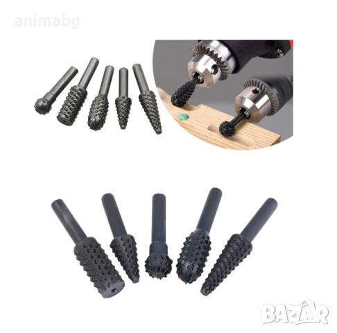 ANIMABG Комплект от свредла и фрезери за дърво – за дърворезба, шлайфане, гравиране, полиране и проб, снимка 6 - Други инструменти - 53414615