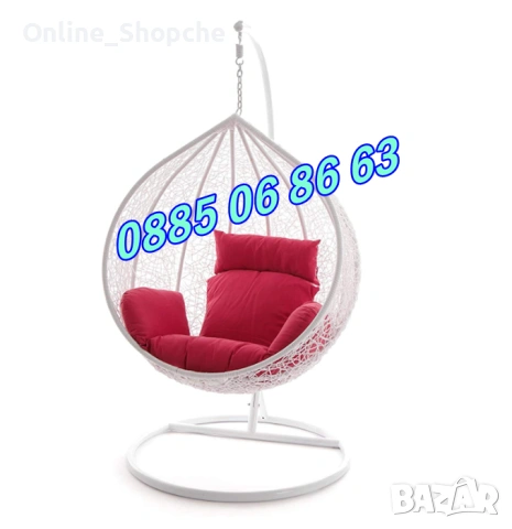Градинска люлка гнездо, бяла люлка гнездо с възглавници, снимка 3 - Градински мебели, декорация  - 53254087