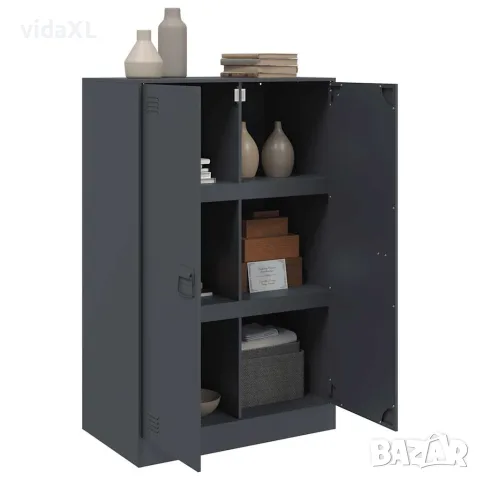 vidaXL Бюфет, антрацит, 67x39x107 см, стомана, снимка 4 - Бюфети - 56148191
